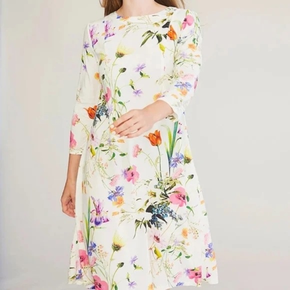 Sonnet James Brielle Floral Print modest Dress 45621 - Picture 3 of 13